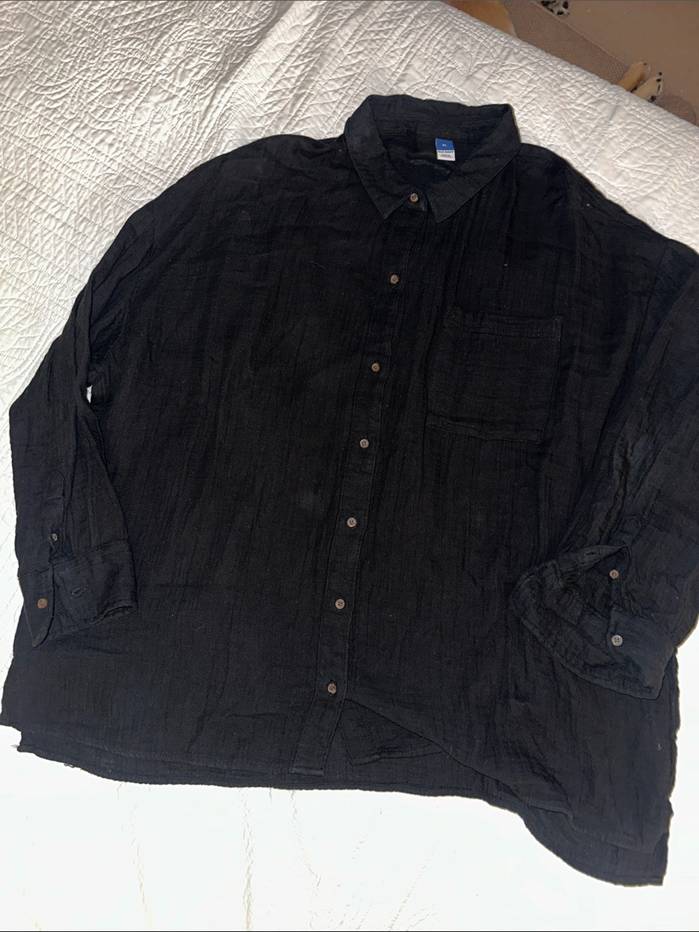 NWOT Women’s Gauze Black Button-Up Shirt